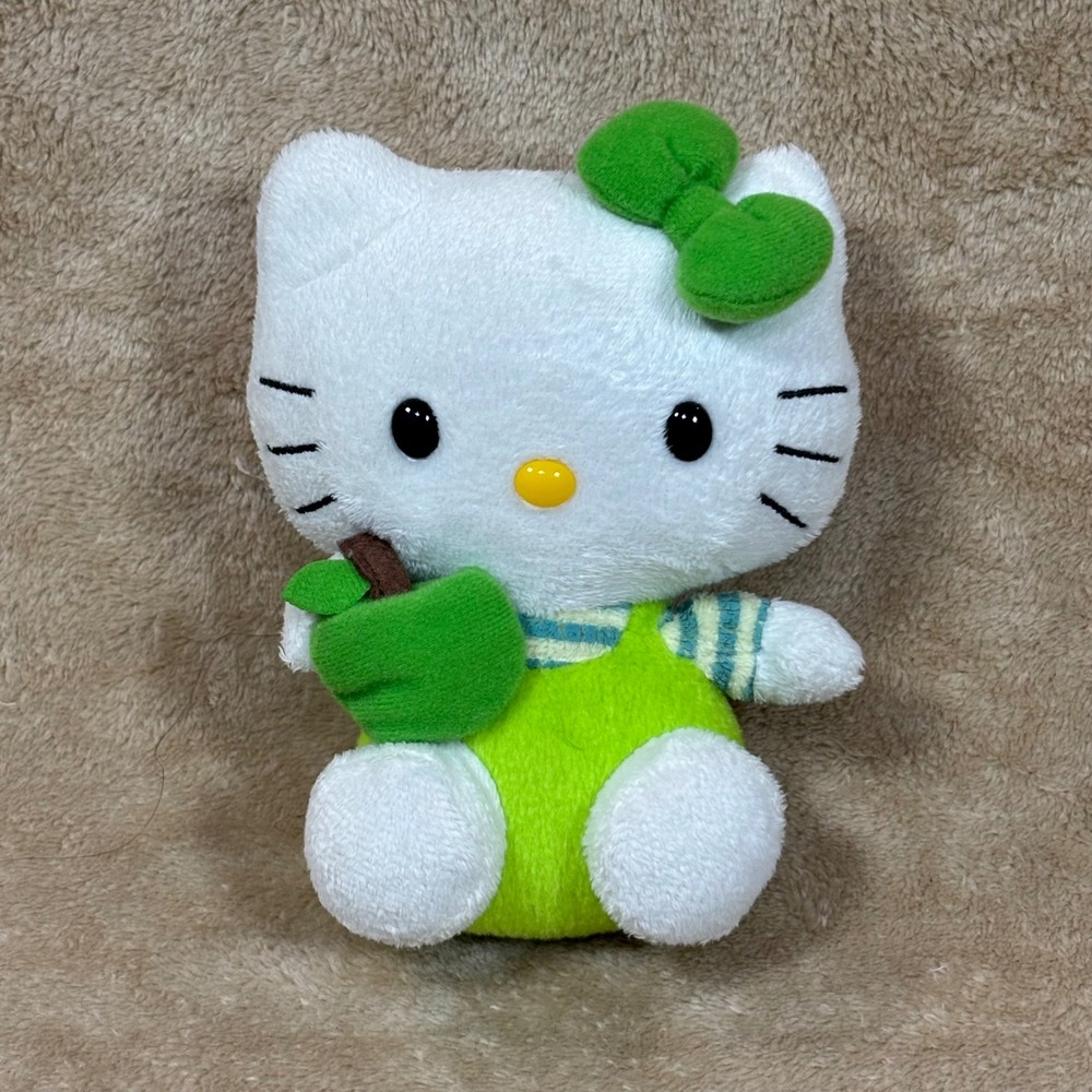 Ty Beanie Babies Hello Kitty Sanrio Plush Green Apple Outfit 6 Inch 2010 Toy